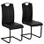 Conjunto de cadeiras de estilo contemporâneo de couro e aço preto Vida XL