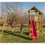 Parque infantil con columpio doble fabricada en madera de corte cuadrado Teide XL Masgames