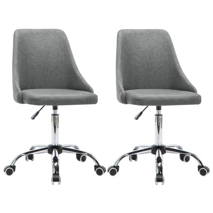 Pack de sillas de tela con altura ajustable gris claro Vida XL