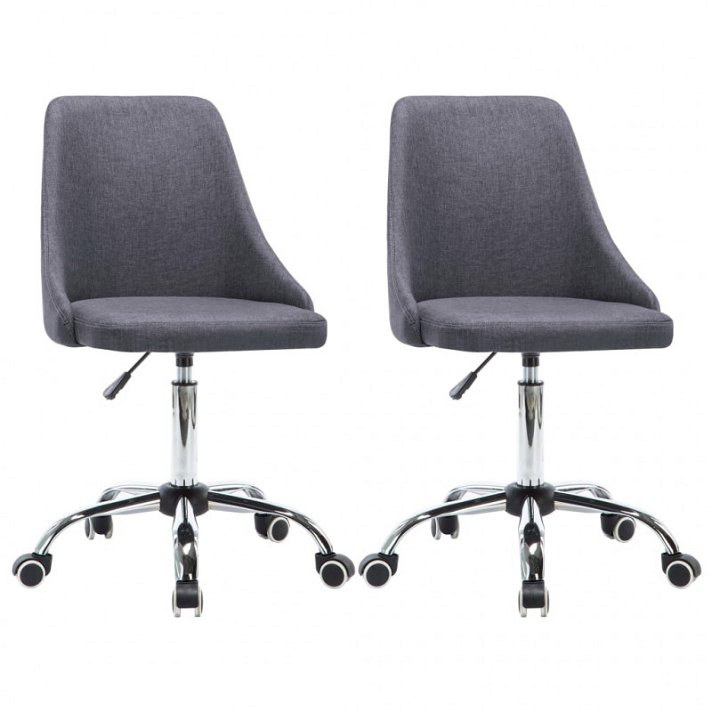 Pack de sillas de tela con altura ajustable gris oscuro Vida XL