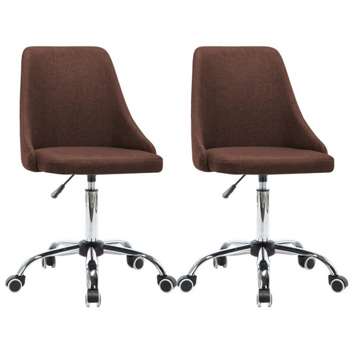 Pack de sillas de tela con altura ajustable marrón Vida XL