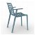 Lot de quatre chaises avec accoudoirs en polypropylène bleu vintage Slatkat Resol