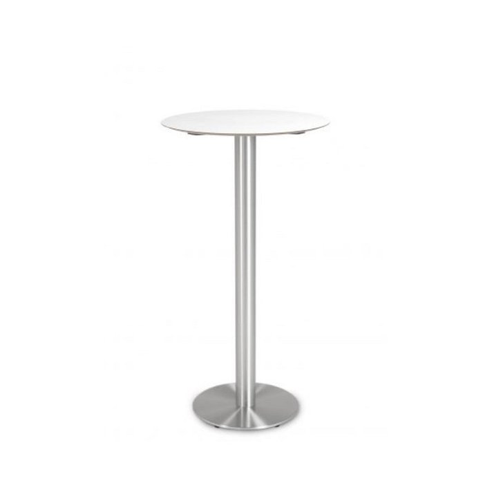 Tavolo alto e circolare di 60 cm in fenolico con finitura di colore bianco Miro Garbar