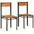Set di sedie di legno di acacia e acciaio marrone Vida XL