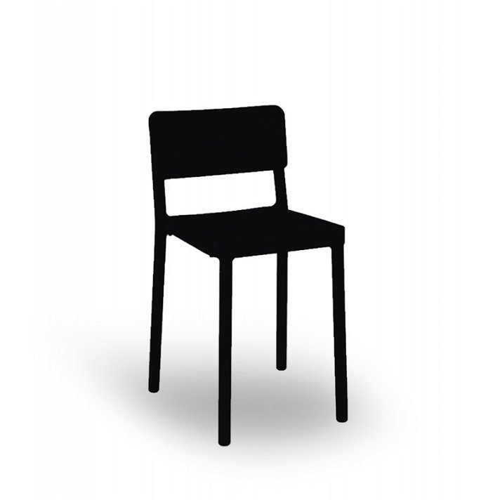 Lot de deux chaises de bar avec polypropylène de couleur noire Lisbonne de Resol