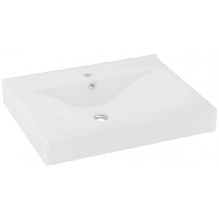 Lavabo rectangular de 60 cm fabricado en cerámica con acabado mate de color blanco Vida XL