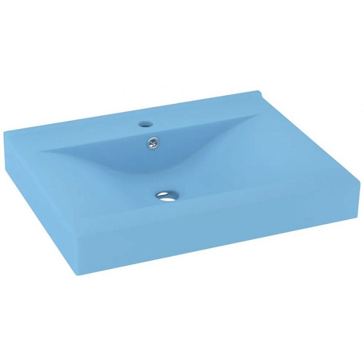 Lavabo rectangulaire 60 cm bleu clair mat Vida XL