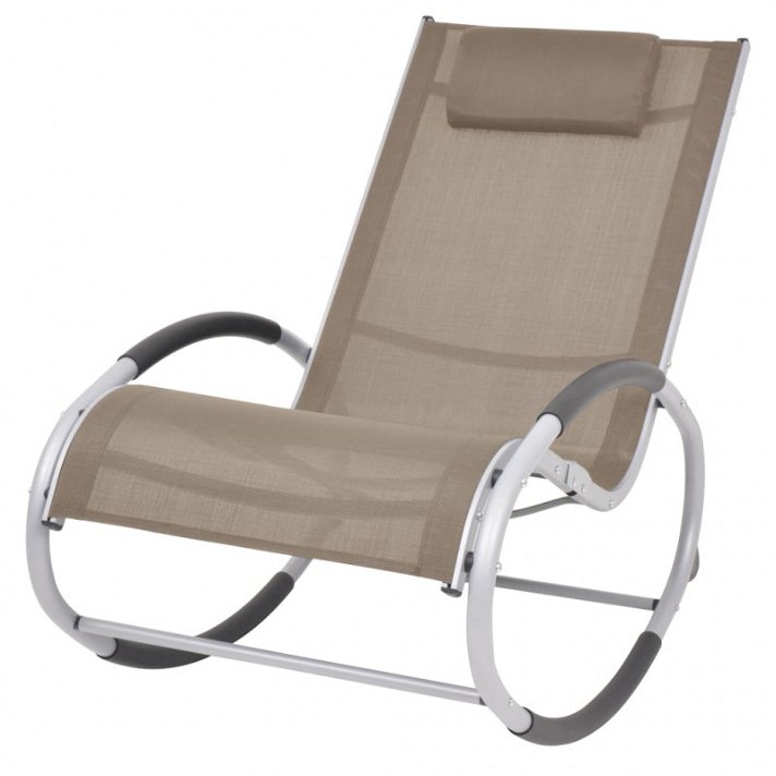 Cadeira de baloiço de alumínio e textilene cor cinzento topo Vida XL