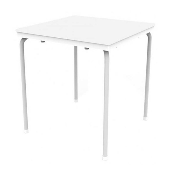 Tavolo con struttura in acciaio e piano in polipropilene di 80 cm di colore bianco opaco Point Resol