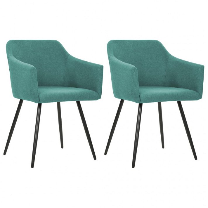 Set di sedie moderne di tessuto con gambe di acciaio verde Vida XL