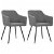 Conjunto de cadeiras modernas de tecido com pernas cinzento-claro Vida XL