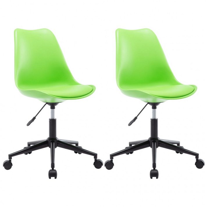 Conjunto de cadeiras de couro com altura ajustável verde Vida XL