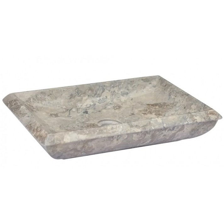 Lavabo de mármol rectangular 50 cm gris Vida XL