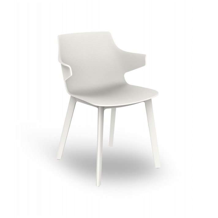 Conjunto de cadeiras com braços trenó e pernas click fabricadas em polipropileno Angie Resol