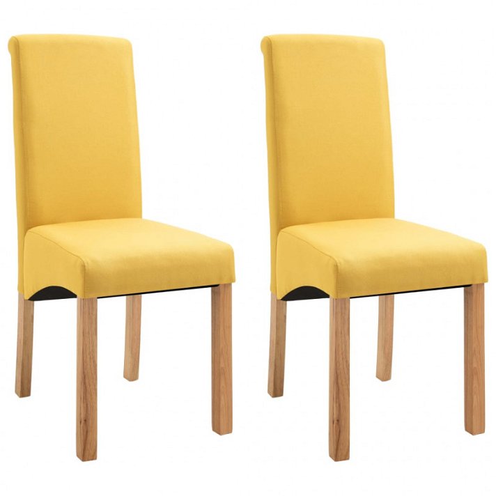 Pack de sillas ergonómicas y patas de madera amarillo Vida XL