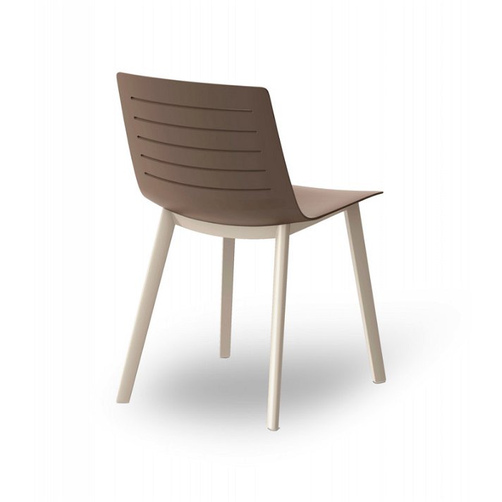 Set di 2 sedie fabbricate in polipropilene cioccolato con gambe a click avorio Skin Resol