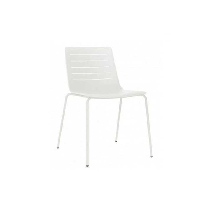 Set di sedie impilabili realizzate in polipropilene e acciaio colore bianco Skin Resol