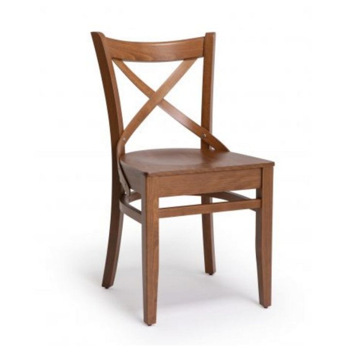 Conjunto de cadeiras fabricadas em madeira de faia com um acabamento de cor nogueira Dolomitas Garbar
