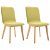 Set di sedie moderne di tessuto e gambe di quercia verde Vida XL