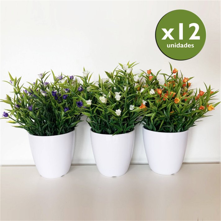 Pack de plantas con flores surtidas artificiales 23cm WellHome Diempi