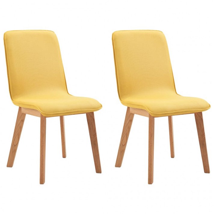 Conjunto de cadeiras modernas e pernas de carvalho amarelo Vida XL