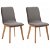Set di sedie moderne di tessuto e gambe di rovere grigio topo Vida XL