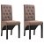 Pack de sillas de madera maciza de caucho con tapizado de tela con diseño capitoné en color marrón Vida XL