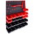 Set di pannelli da parete scatole di stoccaggio e accessori nero e rosso Vida XL