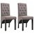 Set di sedie di tessuto con schienale capitonné grigio topo Vida XL