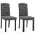 Set di sedie di tessuto con gambe di legno grigio scuro Vida XL