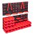 Set di pannelli a parete scatole di stoccaggio e accessori rossi nero Vida XL