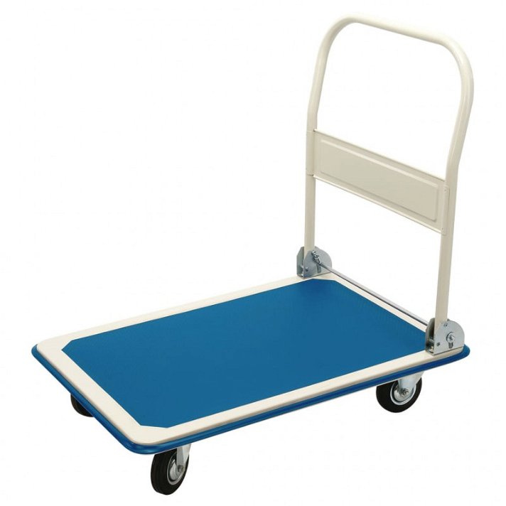 Carro plataforma con asa plegable azul y blanco Draper Tools