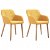Set di sedie di tessuto con gambe di quercia giallo Vida XL