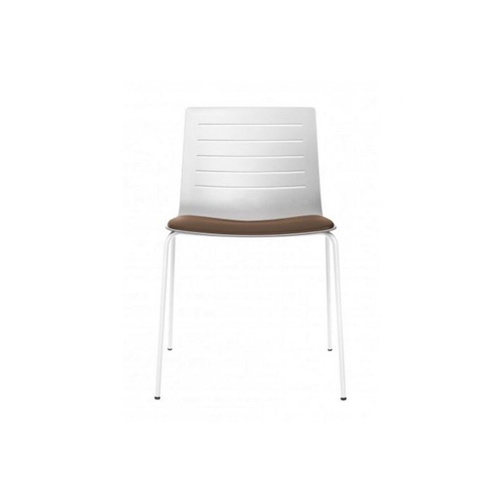 Pack de 4 sillas fabricadas con acero y polipropileno de acabado color blanco Skin Resol