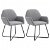 Set di 2 sedie in stile moderno con braccioli in acciaio e tessuto grigio chiaro Vida XL