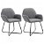 Set di 2 sedie con braccioli realizzate in acciaio e rivestite in tessuto grigio scuro Vida XL