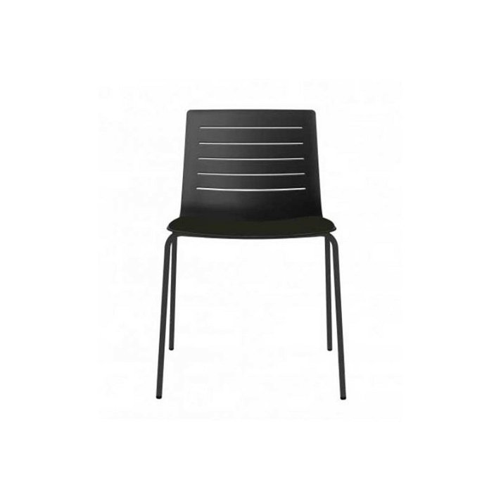 Pack de 4 sillas fabricadas con acero y polipropileno de acabado color negro Skin Resol