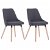 Set di 2 sedie con gambe realizzato in legno e rivestimento in tessuto grigio scuro VidaXL