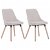 Pack de 2 sillas fabricadas con patas de madera y tapizadas en tela color crema VidaXL