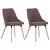 Pack de 2 sillas elaboradas con patas de madera y tapizadas en tela color marrón VidaXL