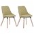 Conjunto de cadeiras de tecido com pernas de madeira verde Vida XL