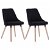 Set di sedie di tessuto con gambe di legno nero Vida XL