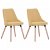 Conjunto de cadeiras de tecido com pernas de madeira amarelo Vida XL