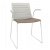 Pack de 4 sillas con apoyabrazos y patas patín elaboradas en acero y polipropileno blanco Skin Resol