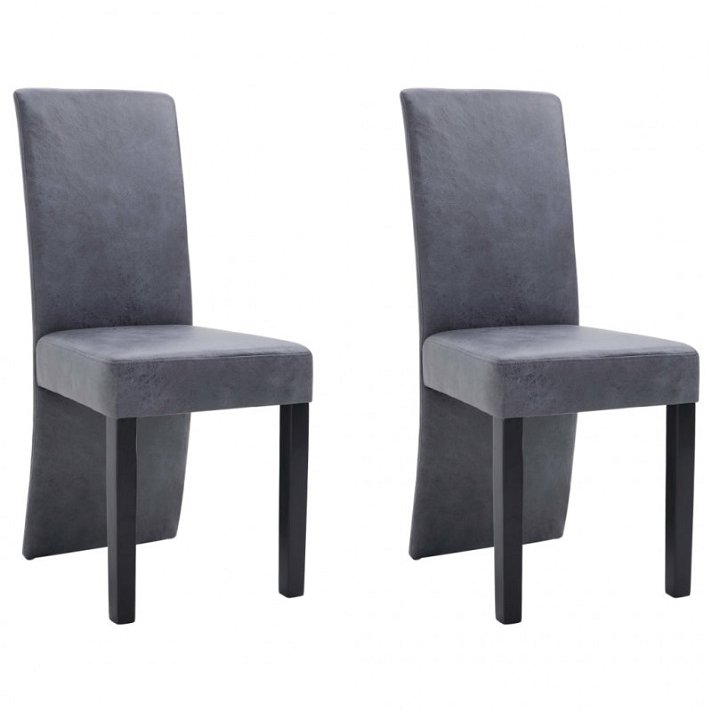 Ensemble de chaises minimaliste en simili-cuir gris Vida XL