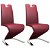 Conjunto de cadeiras ziguezague de couro sintético cor bordeaux Vida XL