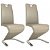 Pack de sillas con forma zigzag hechas de cuero sintético y metal cromado en color capuchino Vida XL