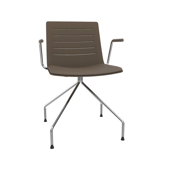 Pack de 2 sillas con apoyabrazos y patas araña fabricadas de acero y polipropileno Skin Resol