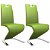 Conjunto de cadeiras ziguezague couro sintético e metal cromado verde Vida XL