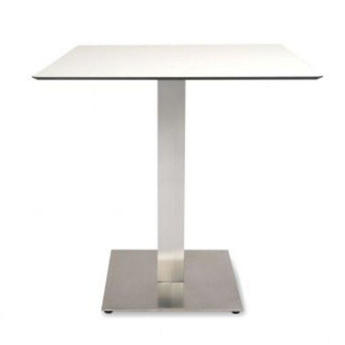 Mesa con base cuadrada de 40 cm de compacto fenólico en acabado color blanco Renoir Garbar